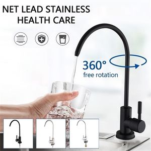 Kitchen Faucets Matte Black 1/4" Direct Drinking Tap RO Purify System Reverse Osmosis Sink Faucet Single Handle 221109