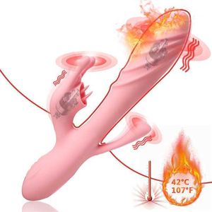 Sex Toy Massager Olo Tongue Licking Dildo Heating Vibrator 12 Frequency G-spot Massage Vagina Clitoral Stimulate Toys for Women Shop