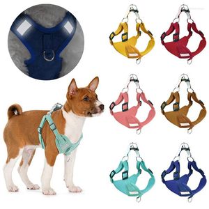 Collari per cani Imbracatura in peluche Collare per cuccioli Sicurezza riflettente Gilet pettorale regolabile Guinzaglio per animali domestici Forniture per cani di piccola taglia