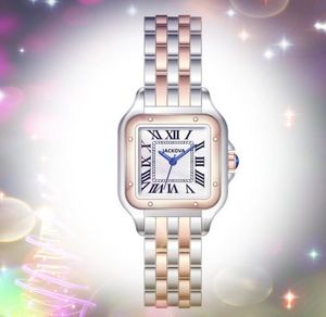 Famosi orologi di design romano quadrato Orologi da polso da donna in cristallo di moda di lusso Regali di compleanno per orologio da polso al quarzo in acciaio inossidabile pieno