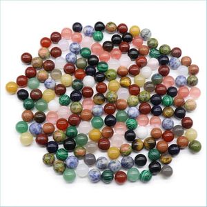 Stone Natural Crystal Agate semi ädelsten för smycken som gör 12 mm runda pärlor utan hål bk grossist drop leverans dhxdc