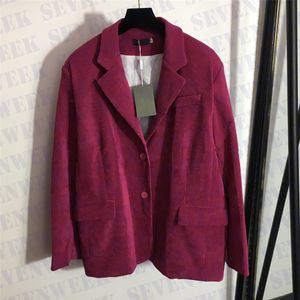 Jacquard lettera velluroy blazer cappotti per donne donne di alta qualità da lavoro da lavoro giacca inverno blazer inverno inverno invernale