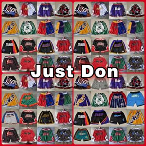 Men Mesh Team Throwback Just Don Stitched Face Mesh Basketball Shorts pockets mitchell ness Pantalones de baloncesto Shorts