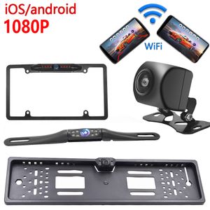 Ahd 1080p Wireless Car Câmera de vista traseira Wi-Fi 170 graus revertendo Dash Cam HD Night Vision Mini Parking para iPhone Android 12V-24