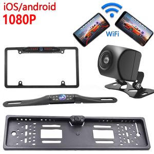 AHD 1080p trådlös bil bakifrån kamera wifi 170 graders reversering dash cam hd natt vision mini parkering för iPhone android 12v-24