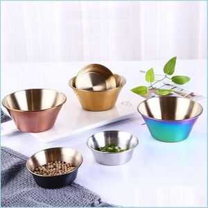 Herb Spice Tools Seasoning Dishes Stainless Steel Sauce Food Dip Bowls Snack Small Plate Restaurant El Kitchen Bowl Drop Delivery Dhzlm