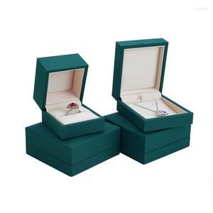 Sacchetti per gioielli Scatola ad angolo retto verde Accessori per gioielli da sposa Anello Collana Bracciali Orecchini Confezione regalo Scatole portaoggetti