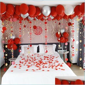 Party Decoration Party Decoration Red Sier Gold Pink Star And Circle Garlands Balloons For Wedding Decorations Streamers Valentines Dhloi