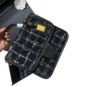 Luksusowe kobiety kwadratowe designerskie torba crossbody pikowana Matelasse Tweed Classic Flap Portable ramię Modne walizki Multi Pochettes Moneta
