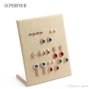 Natural Yellow Linen Material display shelf board pin earrings jewelry display stand earring holder jewelry box store shelf319V