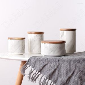 Garrafas de armazenamento frascos de cerâmica com tampa de tampa dourada doce jar jar