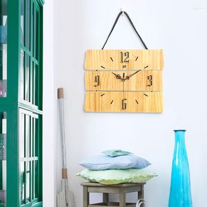 V￤ggklockor tuda vardagsrum kreativt tr￤korn europeisk modern stum gul klocka studie fritid enkel dekoration