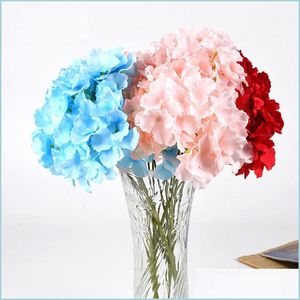 Dekoratif Çiçek Çelenk Simasyon Beş Baş Hidrensea Yapay Çiçek 51cm 7 Renk Düğün Centerpieces Ev Çiçekleri Del De Dhe5o