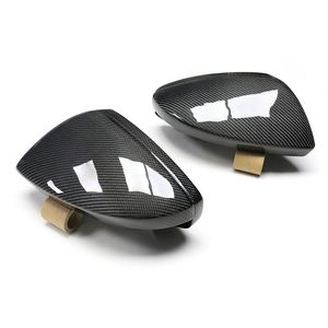 2pcs боковой крыло задний вид модифицированный стиль автомобиля Ярко -черное углеродное волокно для A6 S6 RS6 A7 S7 RS7 A8 зеркальная крышка