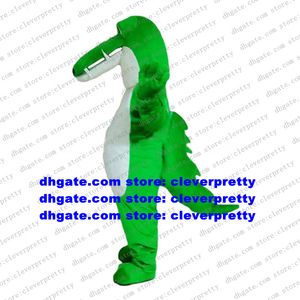 Traje de jacaré de crocodilo verde mascote de traje de desenho animado de desenhos animados para adultos de caráter dê folhetos circularize panfleto zx639