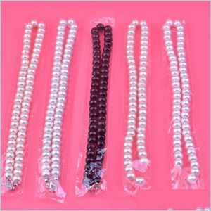 Beaded Necklaces 8Mm Glass Imitation Pearl Choker Necklace Female Simple Clavicle Beads Chains Jewelry Accessories On Sale Factory D Dhzfb