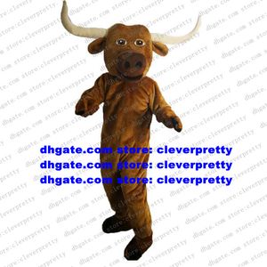 Brown Kerbau Buffalo Bison Mascot Costume Wild Ox Bull Cattle Calf Vuxen karakt￤r Fr￤mjande Ambassad￶rens varuhus ZX551