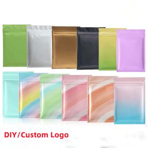 Wholesale multi color Resealable Zip Mylar Bag Food Storage Aluminum Foil Bags plastic packing bag Smell Proof Pouches 100pcs