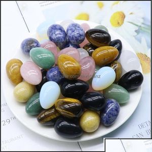 Stone Stone Loose Beads Jewelry Natural Egg Shaped 30Mm Crystal Jade Tiger Eye Small Rose Quartz Tigers Opal Ornaments Jewelr Dhyk2 Otzsc