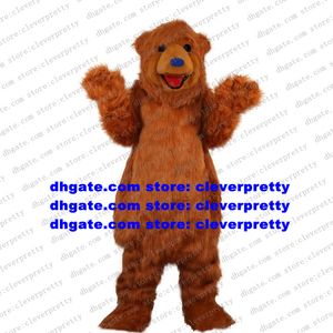 Long Fur Brown Bear Mascot Costume Grizzly Bear Ursus Arctos seriefigur Anime Suit Art Show Performn Acting ZX536