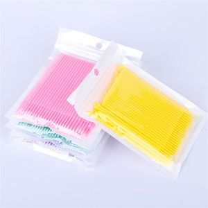 4 Bags 100 Packs/bag Premium Disposable Micro Cleanser Spoolie Brush, Mascara Wands for Eyelash Extension