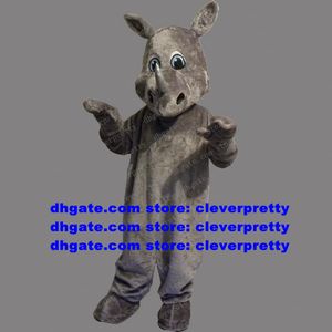 Graues Nashorn-Nashorn-Maskottchen-Kostüm für Erwachsene, Zeichentrickfigur, Outfit, Anzug, Hotel, Restaurant, Werbung, Werbung, zx696