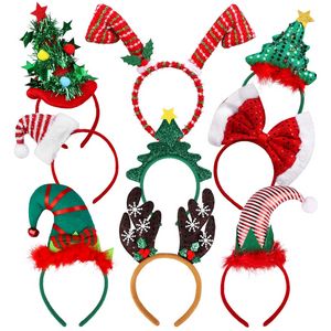 Decorações de Natal l Bandas de cabeça de cabeça de cabeça de natal variou o Papai Noel Rena Ana Antlers Snowman Hair Band para Acesso à Party C1110