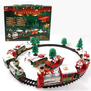 Luci e suoni del giocattolo di Natale Set di treni di Natale Binari ferroviari Giocattoli Regali di treni di Natale Giocattoli per bambini Festa di compleanno Regalo di Natale per bambini L221110