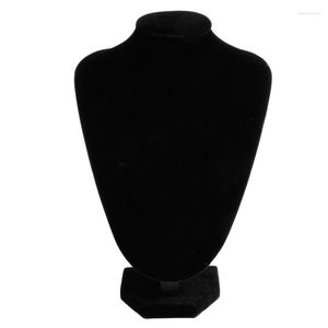 Sacchetti per gioielli Collana da cavalletto in velluto nero Espositore a catena Busto Stand Tower Rack per ciondolo camera da letto di casa