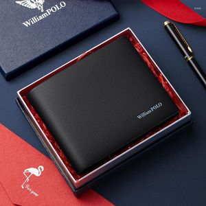 Carteiras williampolo wallet masculino de melhor camada de capota de gado de gado da moda multifuncional na moda