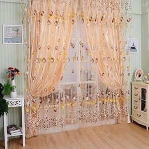Curtain Floral Tulle Voile Door Window Drape Panel Sheer Scarf Valances Divider