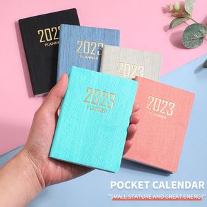 2023 A7 Mini Notebook 365 dias port￡til Pocket Notepad Daily Weekly Agenda Planejador Notebooks de artigos de papelaria material escolar