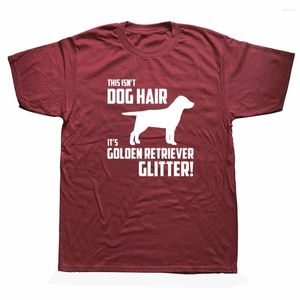 Camisetas masculinas cabelos engraçados para cachorro Golden Retriever gráfico de rua de rua de algodão curto Harajuku de camiseta de tamanho grande roupas de camiseta masculina