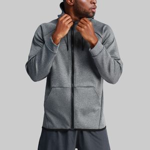 Sweatshirts LU115 Men New Yoga Zipper Hooded Jacket Casual Long Sleeve Outdoor Jogger Outfit Fitness Sports Double-Sided Brushed Fabric Material Outwear