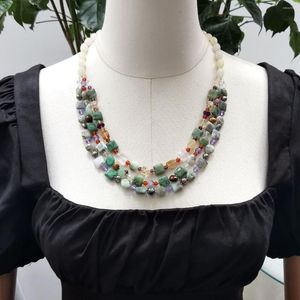 Choker lii ji Green Necklace Chrysoprase Crystal Pearl Statement Women 62cmストックセールジュエリーギフト