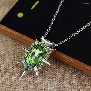 Pendant Necklaces Once Upon A Time Necklace Wicked Witch Zelina Glinda Fashion Charm Green And White Crstal Statement Jewelry For Women