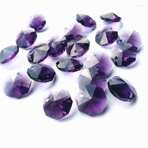 Chandelier Crystal 14mm Violet Octagonal Bead Curtain DIY Material Window Car Decorate Accessories Prisms Hanging Pendant Parts