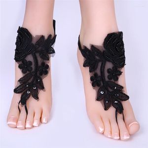 Anklets Lace Sexy Women Lady Bridal Beach Foot Jewelry Chain Wedding Pearl Bead Decor Barefoot Sandals Shoes Accessories