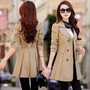 Trench femminili di alta qualità a vento foderato di alta qualità Long slim corso coreano di moda coreano Spring Ity Outwear Top M-4xl