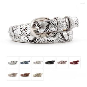 Belts 2022 Gold Silver Thin Skinny Red Tan Snake Skin Belt Waistband Ladies Pu Leather Strap For Women Jeans Cinto Feminino