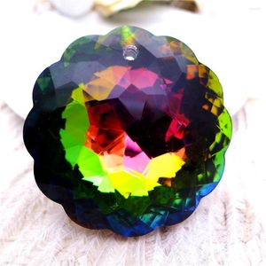 Pendant Necklaces 45mm Suncatcher Chandelier Glass AB Rainbow Flower Faceted Art DIY Crystal Prism Decor Hanging Ornament Lamp Parts 5 Pcs