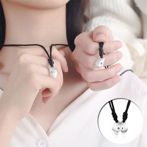 Pendant Necklaces Lovers Friendship Stars Moon Couple Necklace Distance Faceted 2Pcs