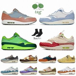 Designer Max 1 Men Women Running Shoes 1s Patta Aqua Noise Black Grey Monarch Night Maroon Baroque Brown Cave Stone Saturn Gold London White Gum Mens Sports Sneakers