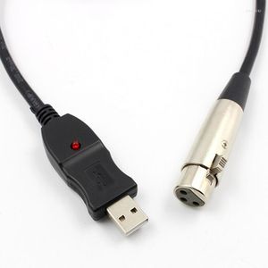 Microfoni Cavo USB da 3 M maschio a microfono XLR femmina a 3 pin Collegamento audio MIC Studio