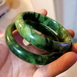 Bangle Natural Green Jades Banles Ręcznie rzeźbione szmaragd jadeile bransoletka butik butik leczenie biżuteria dziewczyna mama szczęśliwa amulet prezenty