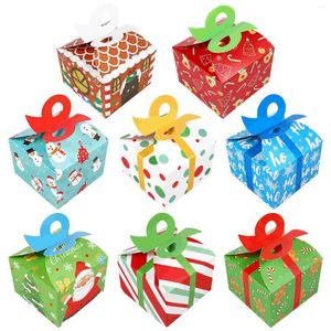 Geschenkwikkeling 24 -stks Xmas Tree Ornament Christmas Bag Box Ideeën Vakantie Banquet Boxes Craft Paper
