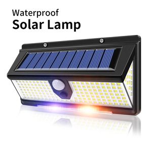 Solar Lamp LED Outdoor IP65 Waterproof 190 led Lights 4 Working Mode Motion Sensor Wall Lamps Yard Garden External Lighting Light