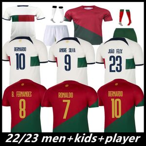 22/23 maglie da calcio Portoghese Bruno FERNANDES DIOGO J. DANILO Portuguesa 2022 Joao Felix Maglia da calcio BERNARDO Portugieser Uomo Donna Bambini Kit uniformi calzini