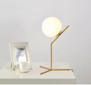 Table Lamps Led Wood Glass Ball Lampada Da Tavolo Reading Lamp Bedside For Bedroom Deco