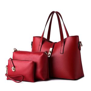 HBP新しいハンドバッグ財布ハンドバッグPUレザーショルダーバッグ3PC/セット女性コンポジットバッグ高品質のレディースハンドバッグ女性